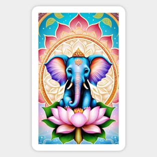 Baby Gannesha elephant on a lotus flower Sticker